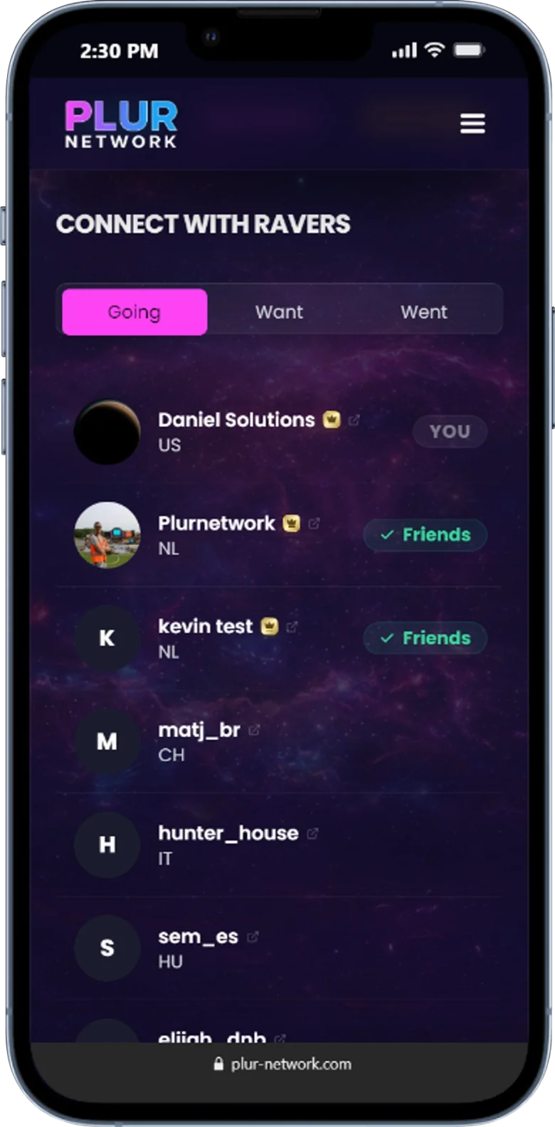 Connect and share with the PLUR community
